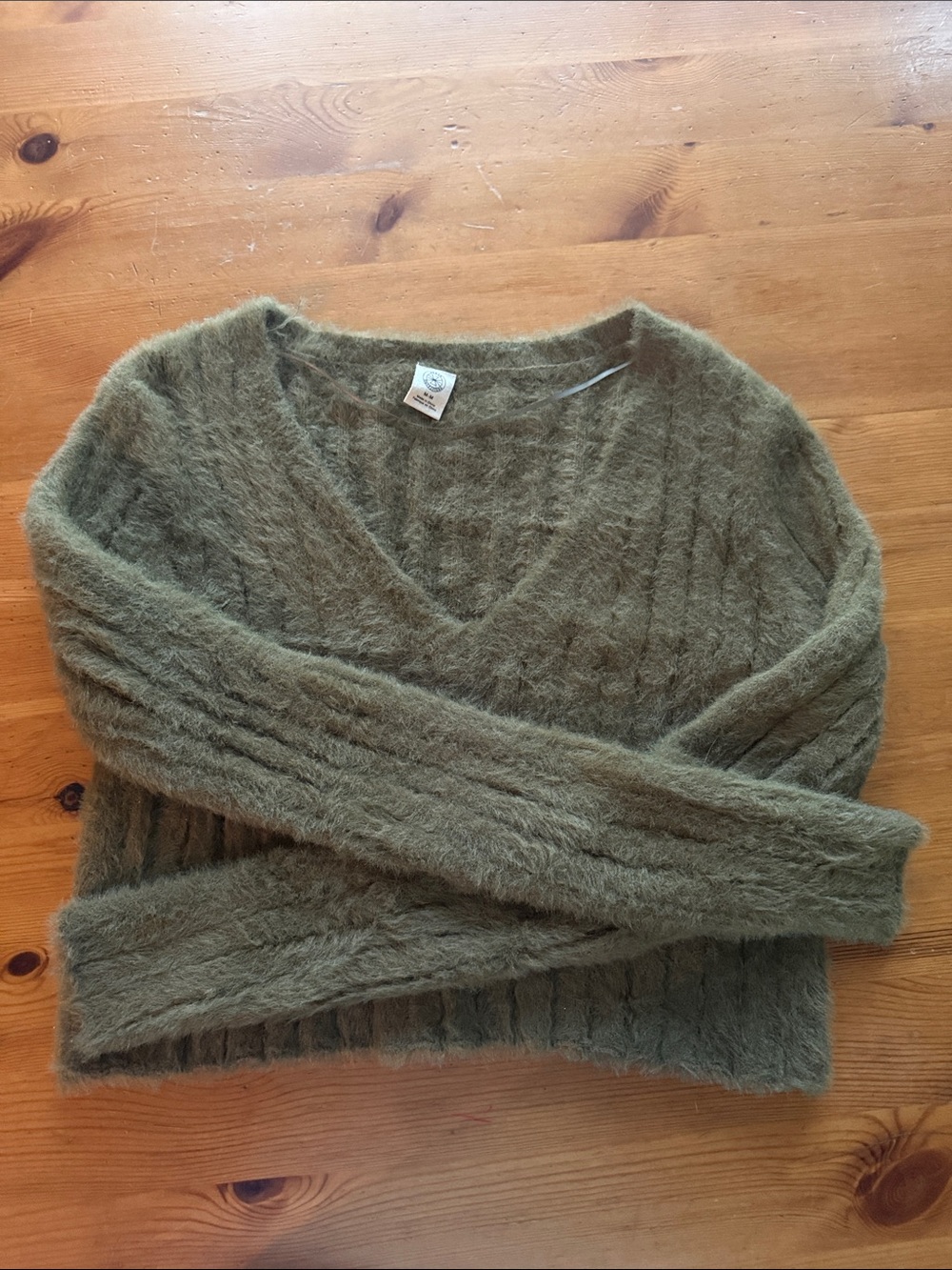 Urban Outfitters Olive Cropped Sweater